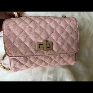 Pink quilted crossbody Handbag